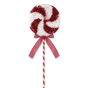 Ornament Brad de Crăciun Acadea din Spumă cu Tinsel Roșu/Alb