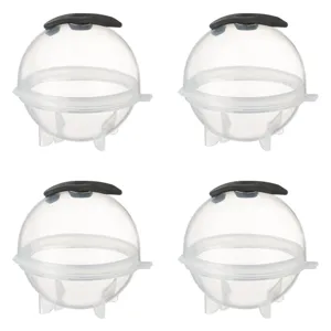 Forme Cuburi de Gheață Sferice Set 4 Bucăți Plastic Transparent
