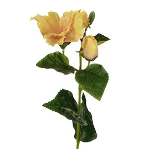 Flori Artificiale Hibiscus Galben cu Tulpină Lungă