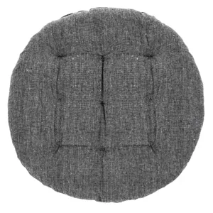 Pernă scaun rotundă din bumbac, Gri, Ø38x5cm