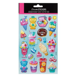 Autocolante 3D cu Înghețată și Milkshake, Set Multicolor pentru Creativitate