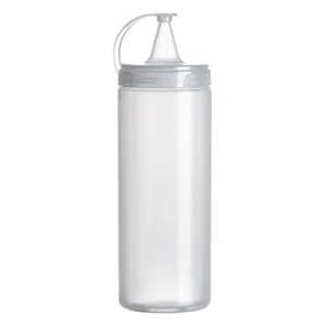 Sticla pentru sos din plastic semitransparenta cu capac etansa