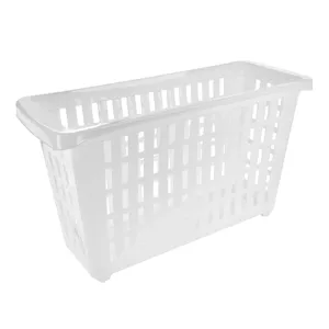 Coș de depozitare din plastic perforat, cu roți, 13 l, alb