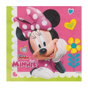 Șervețele de masă petrecere Minnie Mouse, 2 straturi, Fucsia și Verde Deschis