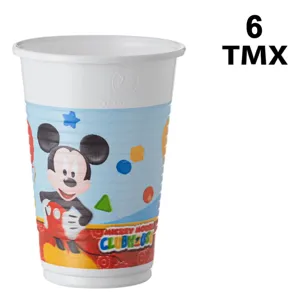 Set pahare plastic Mickey multicolor 200ml set de 6 bucăți