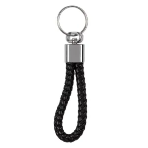 Breloc pentru bărbați, din piele ecologică PU, negru, 10 cm