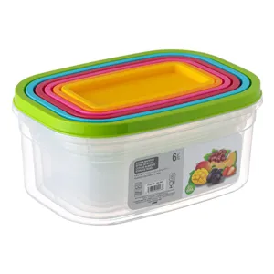 Set Recipiente Alimente Plastic Transparente 6 Bucăți Capacitate Variată