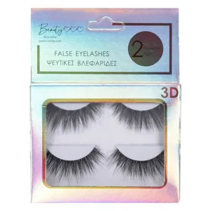 Ochi false 3D naturale negri - Set de 2 perechi