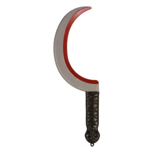 Coasa decorativa din plastic cu maner craniu, 36 cm