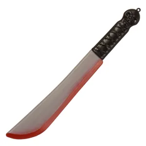 Cutit de Jucarie Realist din Plastic cu Sange, 41 cm, Negru/Gri/Rosu