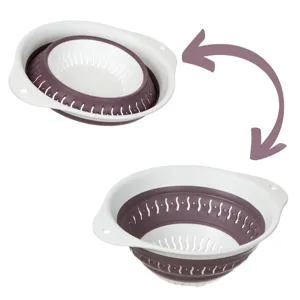 Strecurătoare Pliabilă din Plastic cu Inel de Silicon pentru Bucătărie