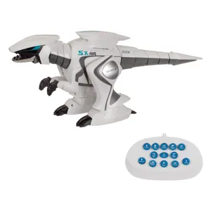 Robot Dinozaur cu Telecomandă IR și Senzor Tactil, Alb, Plastic