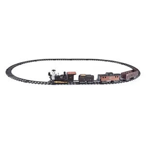 Trenulet Electric Western cu 3 Vagoane, Locomotiva cu Sunet si Lumini, Telecomanda, 16 Sine, 3+ Ani