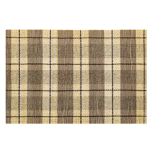 Suport Farfurii Bambus Taupe Carouri 45x30cm - Ecologic și Rezistent