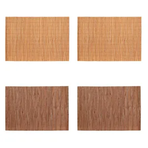 Suport Farfurii din Bambus, Set 4 buc, 45x30cm, Bej și Maro