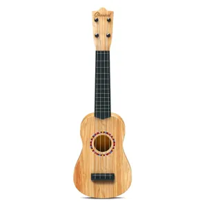 Chitară clasică pentru copii bejă de 53 cm cu corzi din plastic