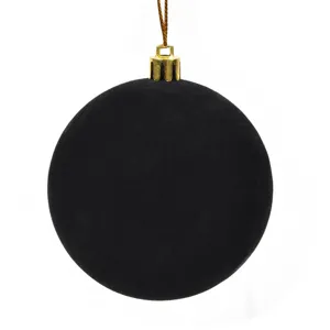 Glob catifelat negru pentru brad 8 cm