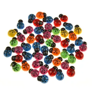 Autocolante decorative buburuze din lemn 1.5cm 50 buc