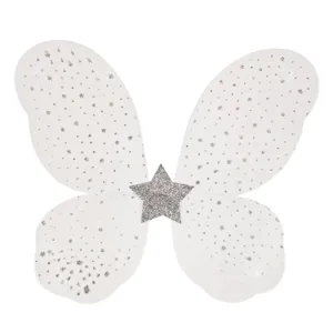 Aripile de Deghizare Fluture Alb Glitter Argintiu pentru Petreceri