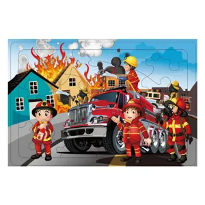 Puzzle Vehicul Pompieri și Pompieri – Joc Educațional pentru Copii