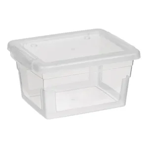 Cutie de Depozitare din Plastic Transparent cu Capac, 0.63L