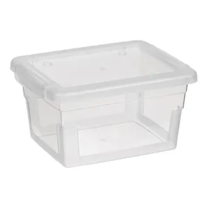 Cutie de Depozitare din Plastic Transparent cu Capac, 1.3L