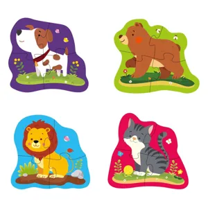 Puzzle 4 Animale pentru Copii cu 16 Piese Mari