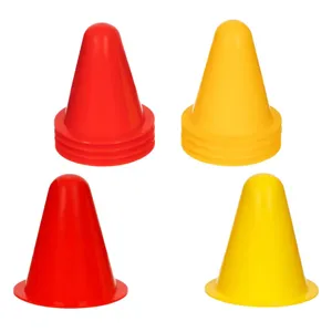 Conuri de antrenament din plastic, 10 buc, portocalii și galbene, Ø8x7.8 cm