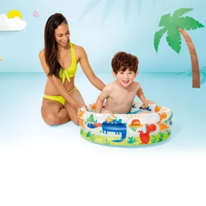 Piscina gonflabila pentru copii cu model dinozauri, Ø61x22cm, multicolor
