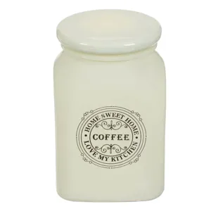 Recipient Cafea Sticla Ecru Vintage Home Sweet Home
