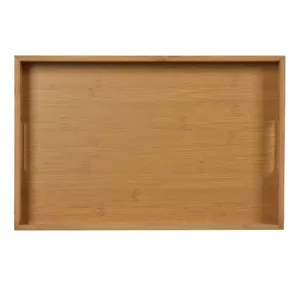 Tavă de servit dreptunghiulară din melamină și bambus, 38x25x4 cm