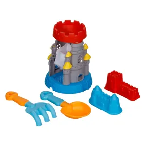 Set de Joaca pentru Nisip cu Moara de Apa si 4 Accesorii, Plastic, Gri, Ø17.5x22.5cm