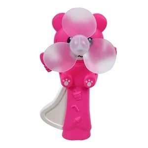 Ventilator portabil cu design ursulet, fucsia, 14 cm