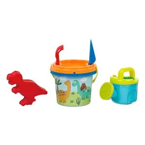 Găleată de plajă cu dinozaur, 4 accesorii, Albastru, Ø14x11cm
