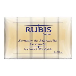 Săpun solid de Marsilia cu aromă de lavandă, 5 bucăți, 100g fiecare