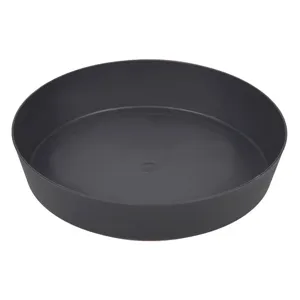 Farfurie Rotundă pentru Ghiveci de Flori din Plastic Antracit