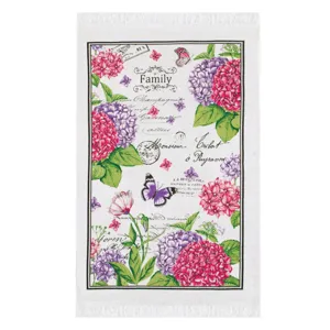 Prosop de bucătărie din bumbac cu flori și fluturi 60x35cm
