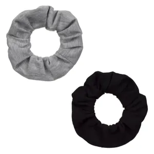 Set 2 Elastice de Păr Textile, Negru și Gri Melanj