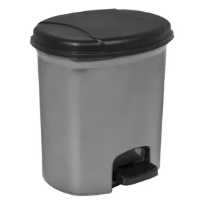 Coș de gunoi din plastic cu pedală, 7L, antracit-negru