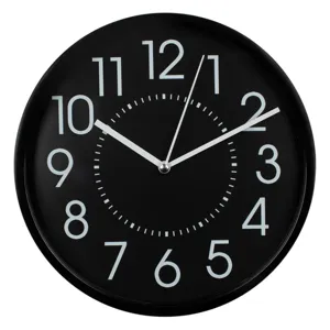 Ceas de perete mat negru Ø20cm – Stil modern și funcționalitate