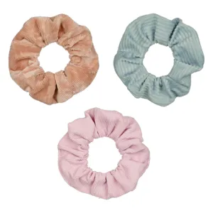 Set 3 Elastice de Par Catifelate, Nude, Lila si Verde
