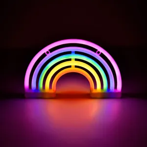 Lampă LED Neon Curcubeu, 30x18cm, Multicolor, cu Alimentare USB