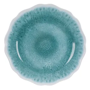Farfurie din Melamină, Rotundă, Model Scallop, 27.5cm, Turcoaz