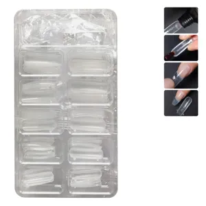 Set de 100 Forme Tipsuri Reutilizabile Acrygel și Cleme pentru Extensii a Unghii