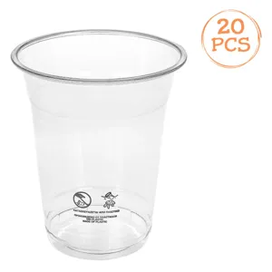 Set 20 pahare din plastic transparent 400 ml pentru băuturi