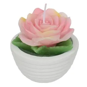Lumânare Decorativă Trandafir în Ghiveci, Ø7x6.5cm