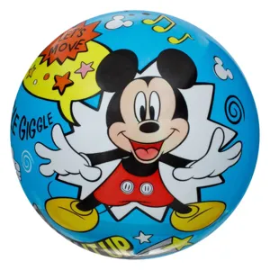 Minge de plaja din plastic cu model Mickey Mouse, 14 cm, Albastra