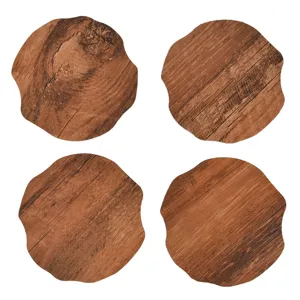 Suport Pahare din PVC, Set 4 buc, Maro, Model Buturugă, 10cm