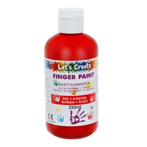 Acuarelă pentru Pictura cu Degetele Roșie în Sticlă, 250ml