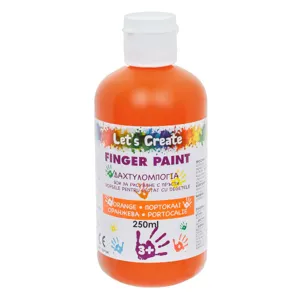 Vopsea portocalie pentru pictura cu degetele, 250 ml, sigura pentru copii